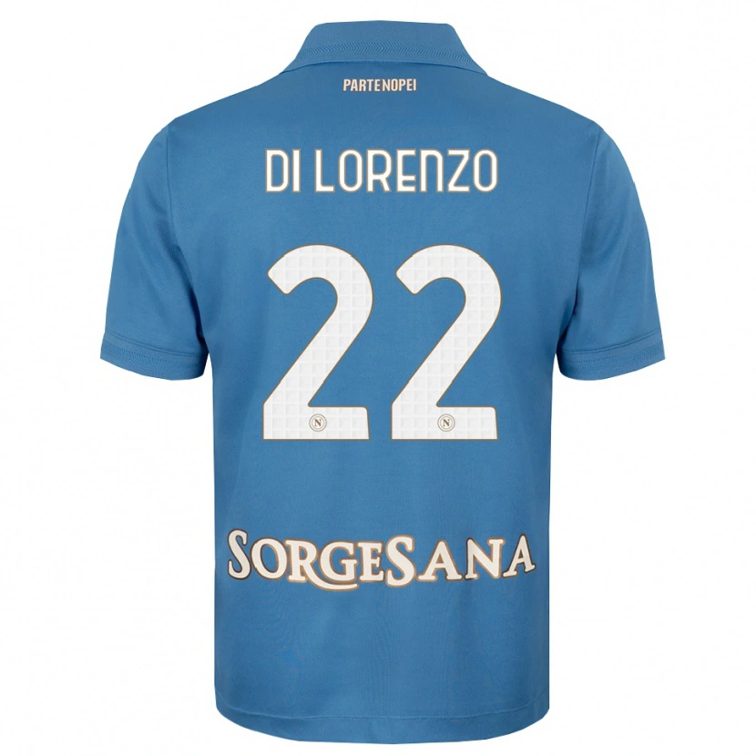 Danxen Dzieci Giovanni Di Lorenzo #22 Niebieski Mglisty Biały Domowa Koszulka 2026/27 Koszulki Klubowe