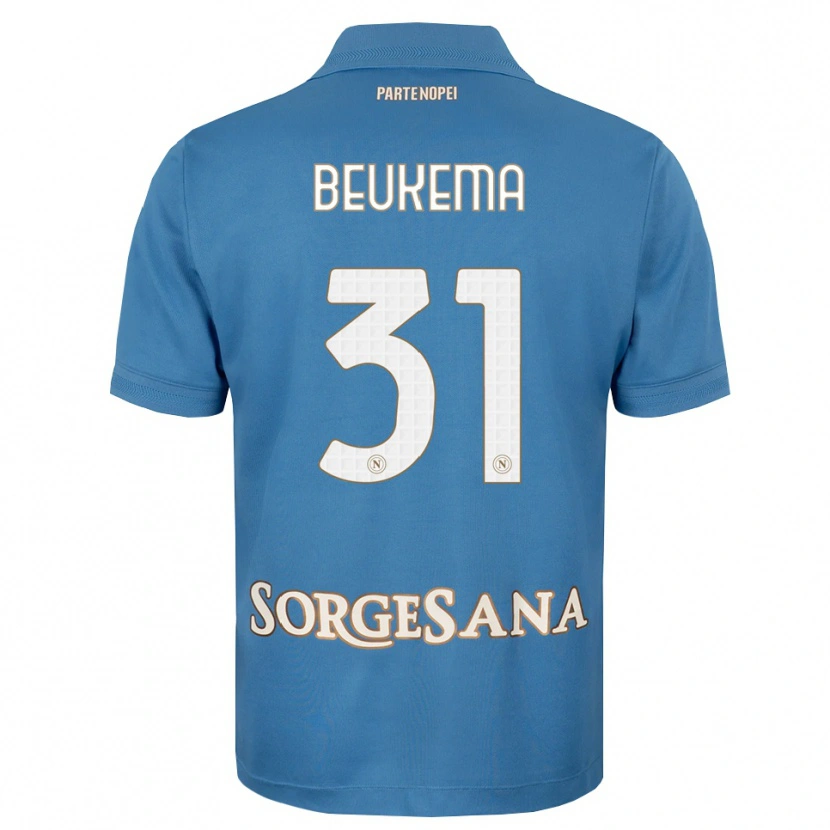 Danxen Dzieci Sam Beukema #31 Niebieski Mglisty Biały Domowa Koszulka 2026/27 Koszulki Klubowe
