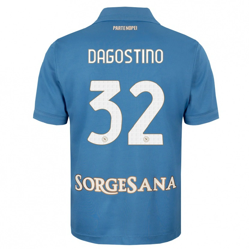 Danxen Dzieci Giuseppe Dagostino #32 Niebieski Mglisty Biały Domowa Koszulka 2026/27 Koszulki Klubowe