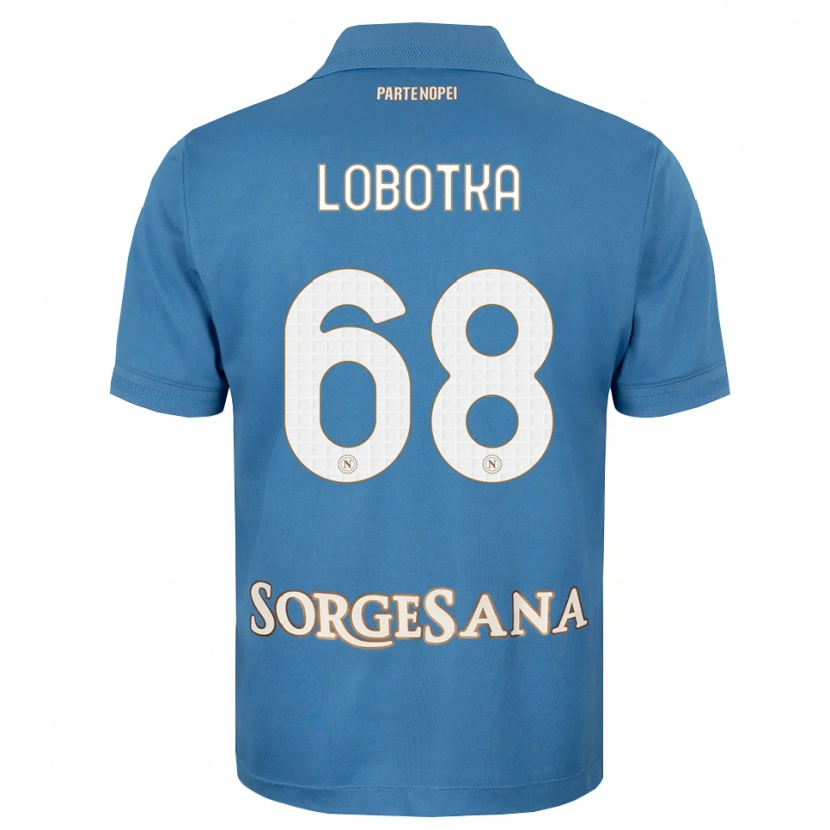 Danxen Dzieci Stanislav Lobotka #68 Niebieski Mglisty Biały Domowa Koszulka 2026/27 Koszulki Klubowe