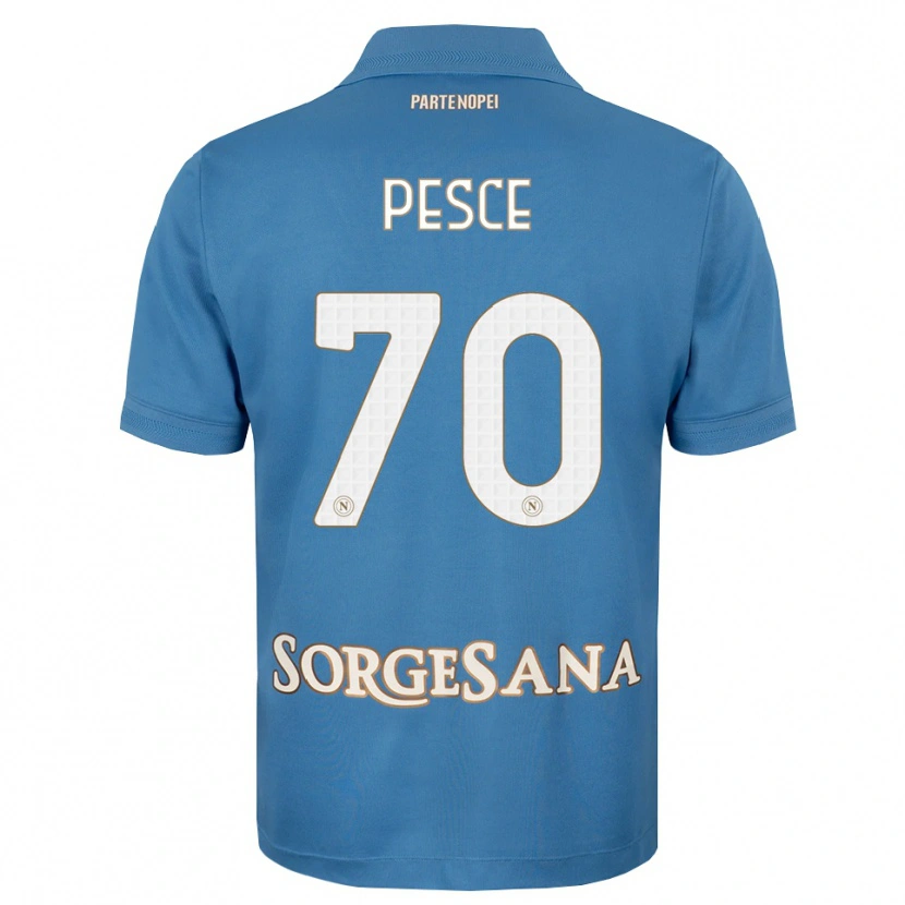 Danxen Dzieci Antonio Pesce #70 Niebieski Mglisty Biały Domowa Koszulka 2026/27 Koszulki Klubowe