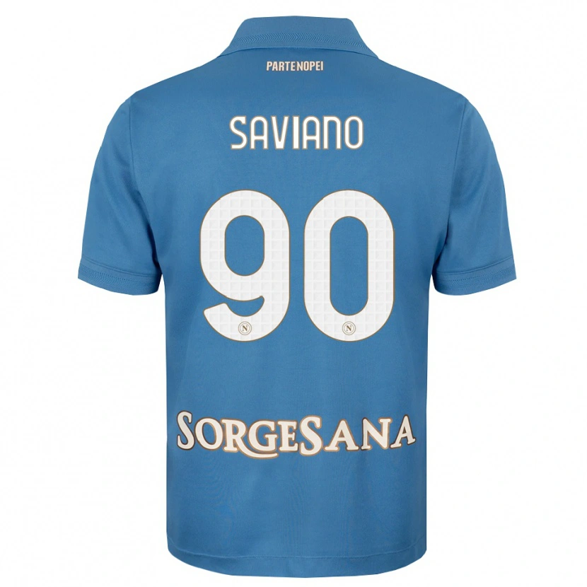 Danxen Dzieci Raffaele Saviano #90 Niebieski Mglisty Biały Domowa Koszulka 2026/27 Koszulki Klubowe