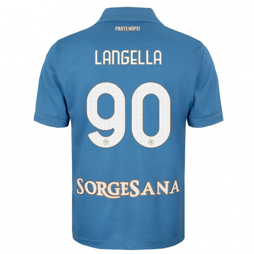 Danxen Dzieci Gabriella Langella #90 Niebieski Mglisty Biały Domowa Koszulka 2026/27 Koszulki Klubowe