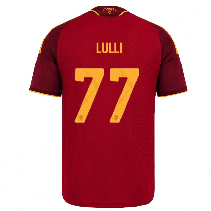 Danxen Dzieci Emanuele Lulli #77 Czerwony Złoty Żółty Domowa Koszulka 2026/27 Koszulki Klubowe