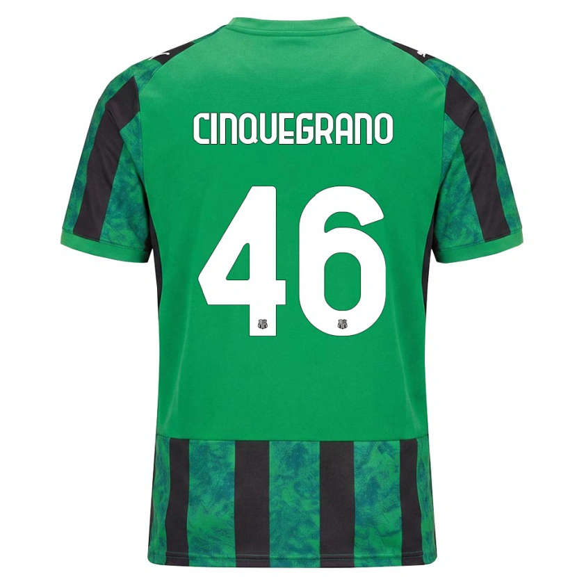 Danxen Dzieci Simone Cinquegrano #46 Zielony Czarny Biały Domowa Koszulka 2026/27 Koszulki Klubowe