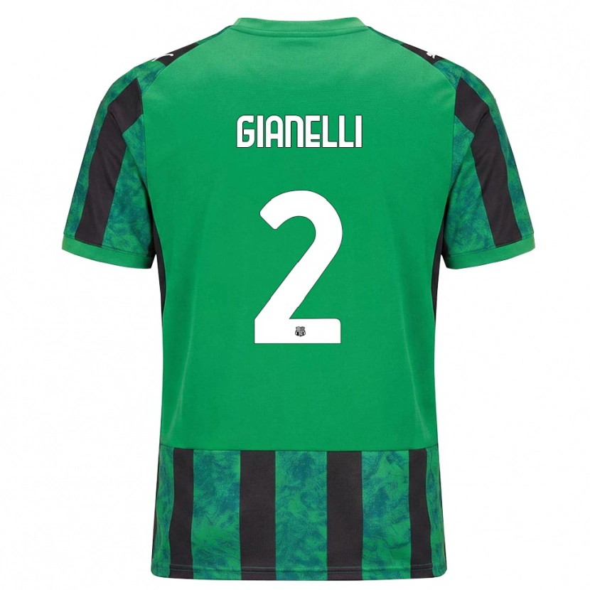 Danxen Dzieci Christian Gianelli #2 Zielony Czarny Biały Domowa Koszulka 2026/27 Koszulki Klubowe