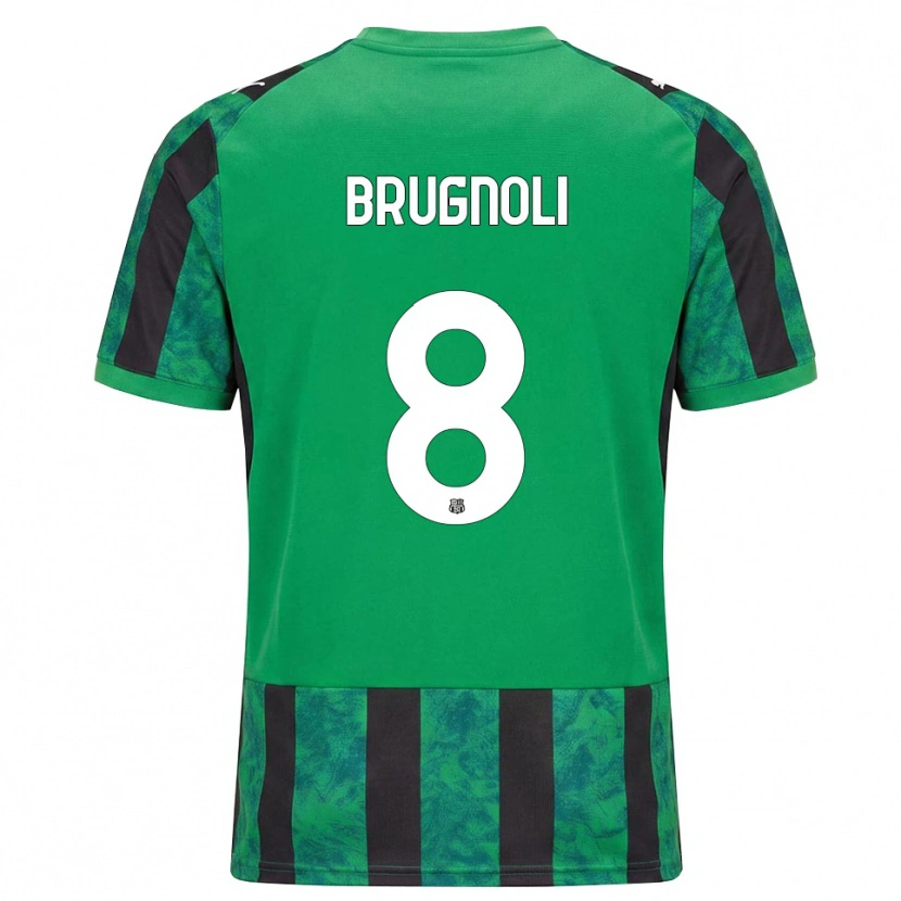 Danxen Dzieci Giuseppe Brugnoli #8 Zielony Czarny Biały Domowa Koszulka 2026/27 Koszulki Klubowe