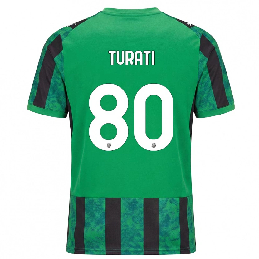 Danxen Dzieci Stefano Turati #80 Zielony Czarny Biały Domowa Koszulka 2026/27 Koszulki Klubowe