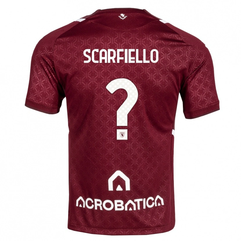 Danxen Dzieci Luca Scarfiello #0 Bordowy Biały Domowa Koszulka 2026/27 Koszulki Klubowe