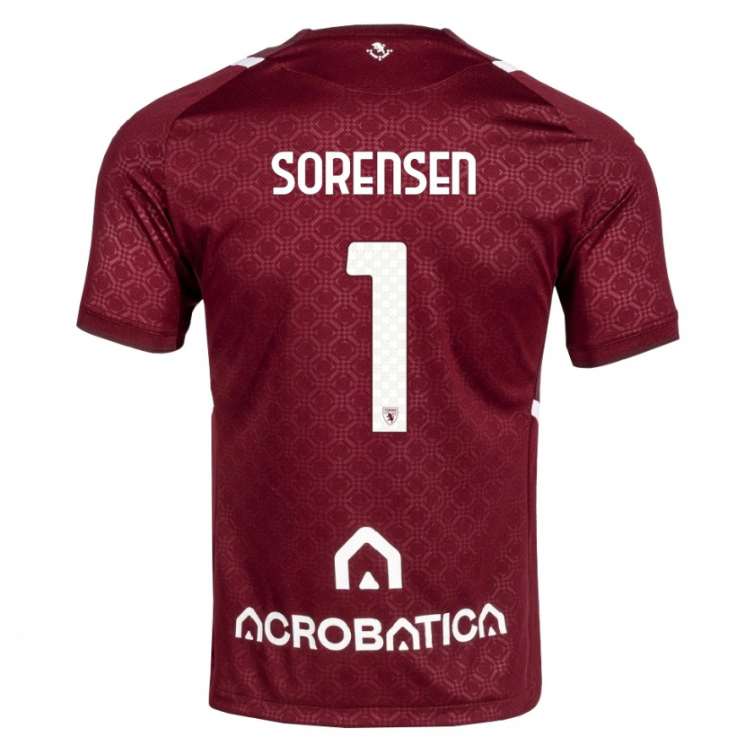 Danxen Dzieci Ben Sørensen #1 Bordowy Biały Domowa Koszulka 2026/27 Koszulki Klubowe