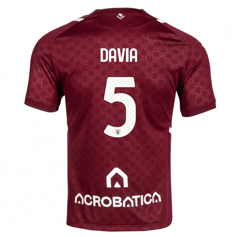 Danxen Dzieci Emiliano Davia #5 Bordowy Biały Domowa Koszulka 2026/27 Koszulki Klubowe