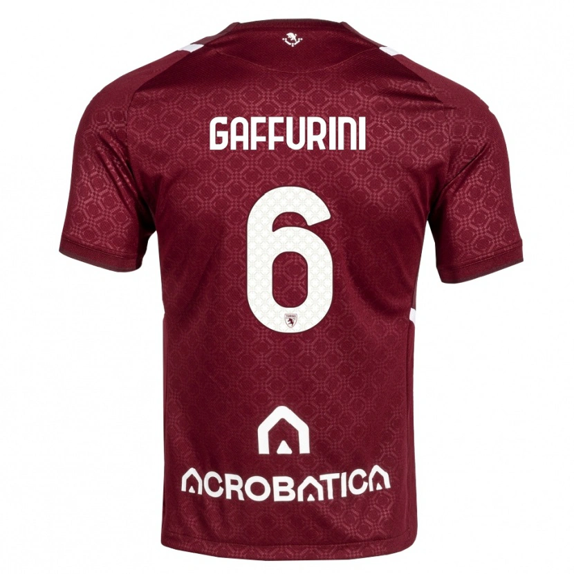 Danxen Dzieci Davide Gaffurini #6 Bordowy Biały Domowa Koszulka 2026/27 Koszulki Klubowe