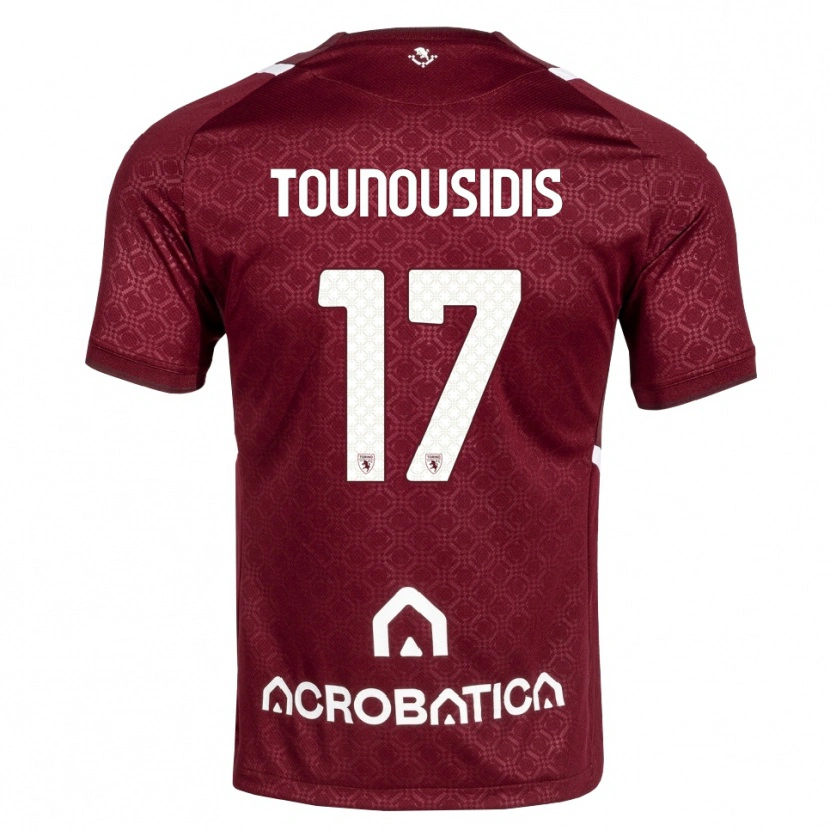 Danxen Dzieci Kyriakos Tounousidis #17 Bordowy Biały Domowa Koszulka 2026/27 Koszulki Klubowe