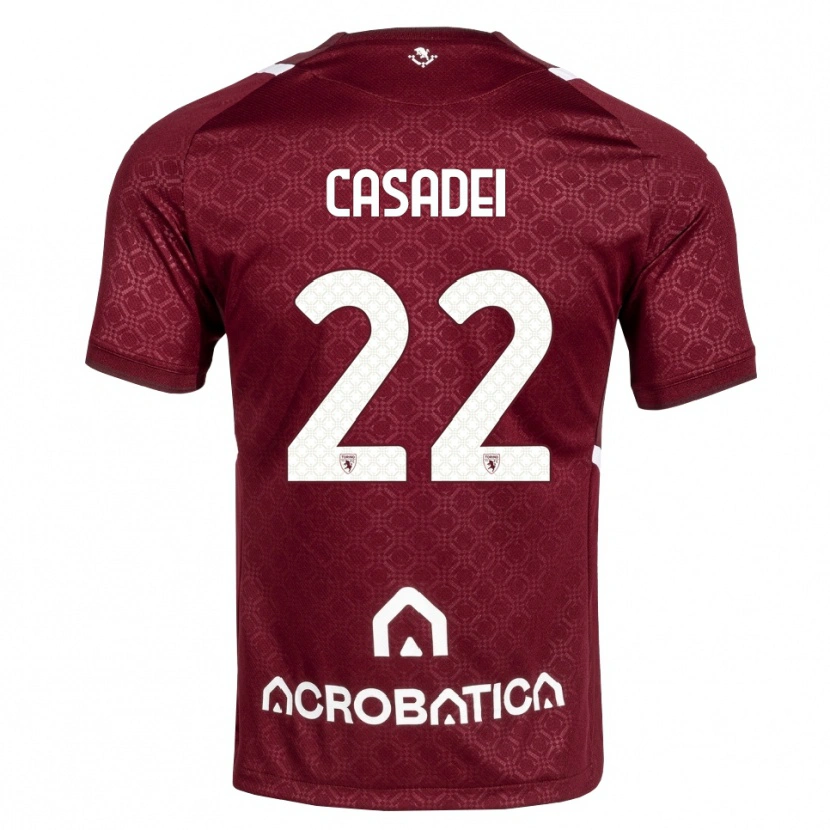 Danxen Dzieci Cesare Casadei #22 Bordowy Biały Domowa Koszulka 2026/27 Koszulki Klubowe