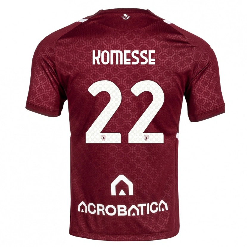 Danxen Dzieci Josias Sabone Komesse #22 Bordowy Biały Domowa Koszulka 2026/27 Koszulki Klubowe
