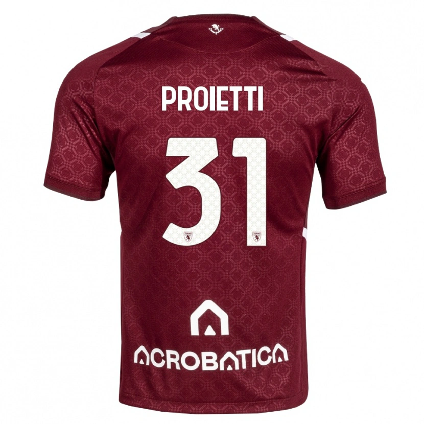 Danxen Dzieci Riccardo Proietti #31 Bordowy Biały Domowa Koszulka 2026/27 Koszulki Klubowe