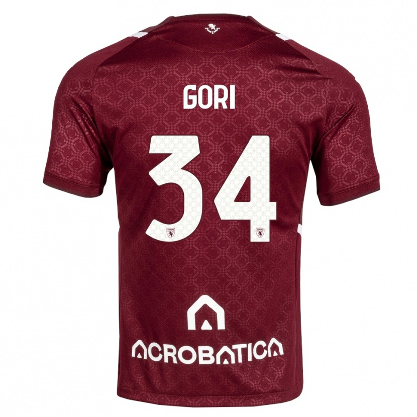 Danxen Dzieci Gabriele Gori #34 Bordowy Biały Domowa Koszulka 2026/27 Koszulki Klubowe