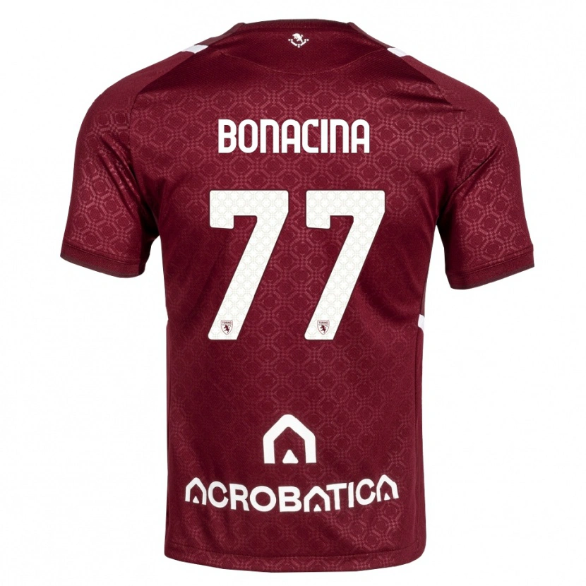 Danxen Dzieci David Bonacina #77 Bordowy Biały Domowa Koszulka 2026/27 Koszulki Klubowe
