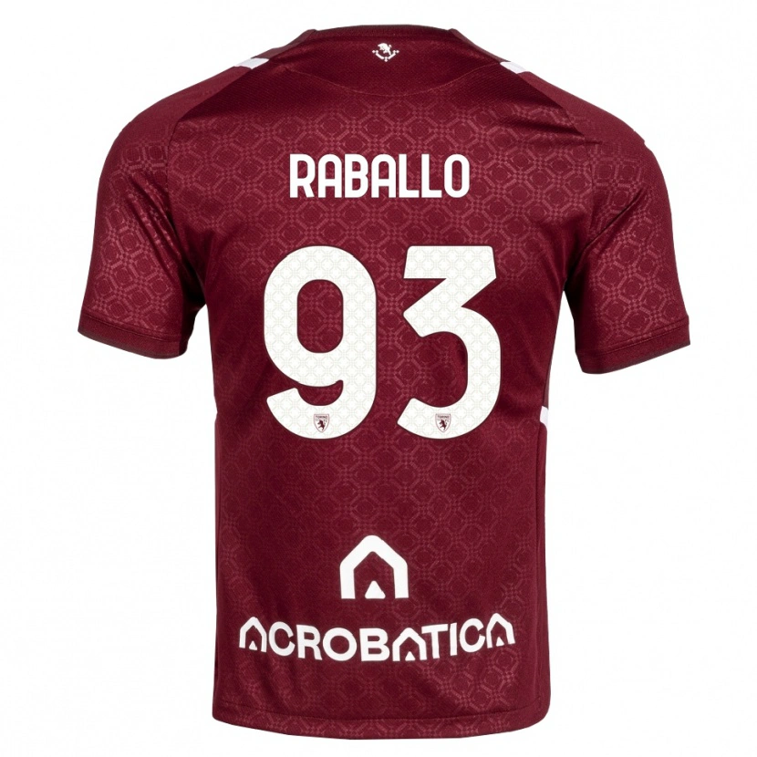 Danxen Dzieci Alessio Raballo #93 Bordowy Biały Domowa Koszulka 2026/27 Koszulki Klubowe