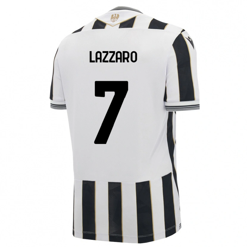 Danxen Dzieci Davide Lazzaro #7 Czarny Biały Różowy Domowa Koszulka 2026/27 Koszulki Klubowe