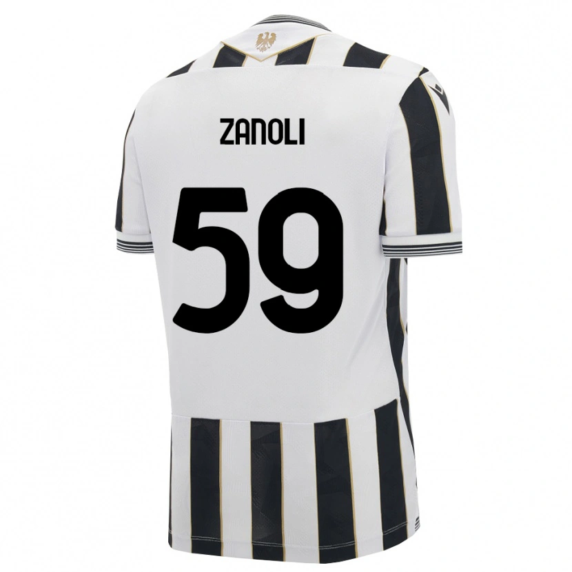 Danxen Dzieci Alessandro Zanoli #59 Czarny Biały Różowy Domowa Koszulka 2026/27 Koszulki Klubowe