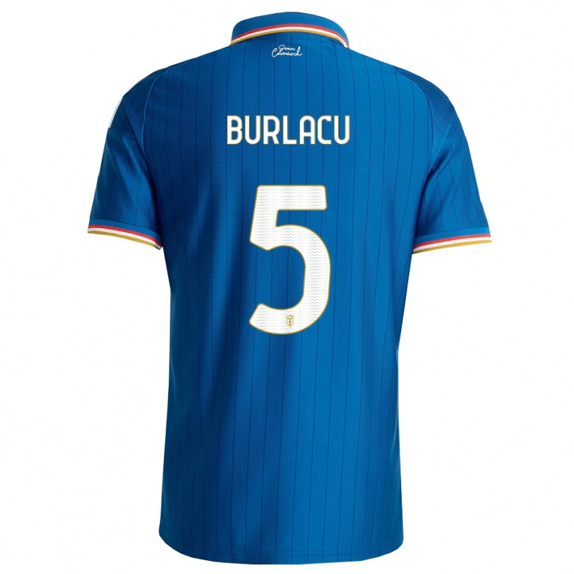 Danxen Dzieci Sebastian Burlacu #5 Niebieski Biały Czerwony Domowa Koszulka 2026/27 Koszulki Klubowe