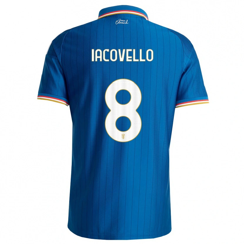 Danxen Dzieci Mattia Iacovello #8 Niebieski Biały Czerwony Domowa Koszulka 2026/27 Koszulki Klubowe