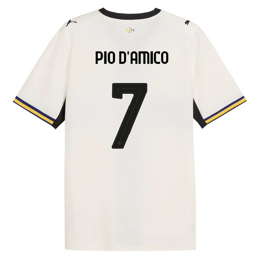 Danxen Dzieci Dario Pio D'amico #7 Białawy Czarny Żółty Domowa Koszulka 2026/27 Koszulki Klubowe