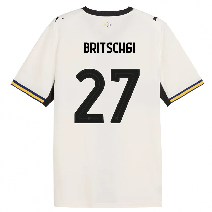 Danxen Dzieci Sascha Britschgi #27 Białawy Czarny Żółty Domowa Koszulka 2026/27 Koszulki Klubowe