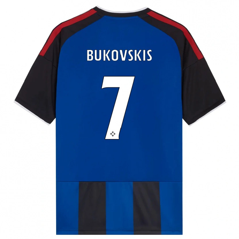Danxen Dzieci Aleksejs Bukovskis #7 Czarny Czerwony Biały Niebieski Domowa Koszulka 2026/27 Koszulki Klubowe
