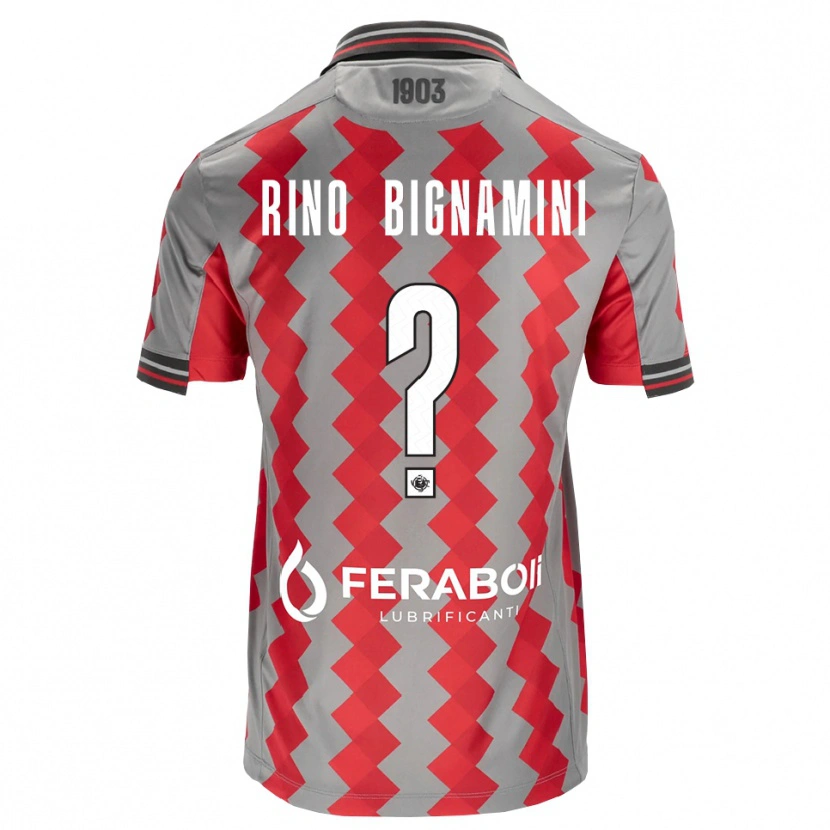 Danxen Dzieci Filippo Rino Bignamini #0 Szary Czerwony Biały Domowa Koszulka 2026/27 Koszulki Klubowe