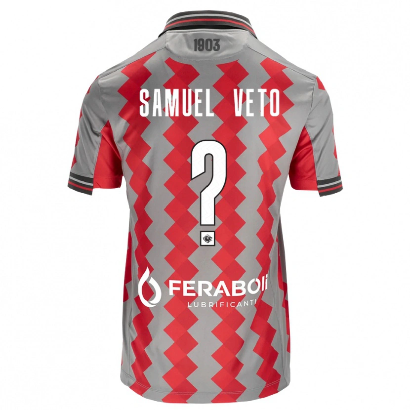 Danxen Dzieci Djoloelie Samuel Veto #0 Szary Czerwony Biały Domowa Koszulka 2026/27 Koszulki Klubowe