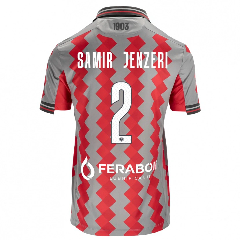 Danxen Dzieci Gabriele Samir Jenzeri #2 Szary Czerwony Biały Domowa Koszulka 2026/27 Koszulki Klubowe