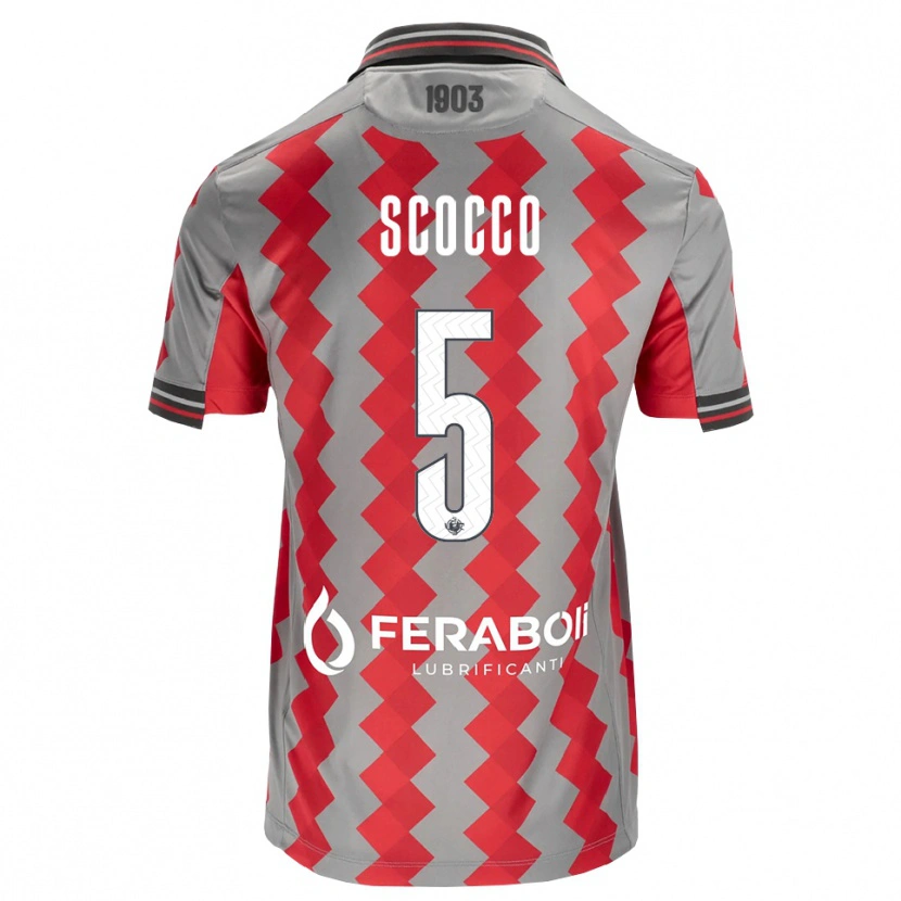 Danxen Dzieci Lionel Scocco #5 Szary Czerwony Biały Domowa Koszulka 2026/27 Koszulki Klubowe