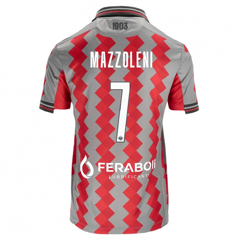 Danxen Dzieci Andrea Mazzoleni #7 Szary Czerwony Biały Domowa Koszulka 2026/27 Koszulki Klubowe