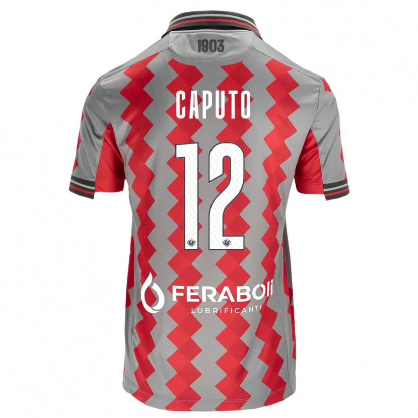 Danxen Dzieci Simone Caputo #12 Szary Czerwony Biały Domowa Koszulka 2026/27 Koszulki Klubowe