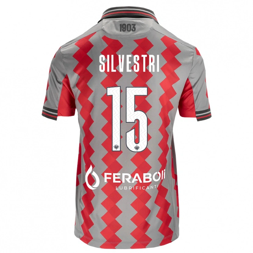Danxen Dzieci Cristiano Silvestri #15 Szary Czerwony Biały Domowa Koszulka 2026/27 Koszulki Klubowe