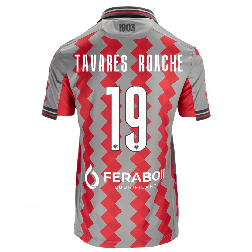 Danxen Dzieci Carter Tavares Roache #19 Szary Czerwony Biały Domowa Koszulka 2026/27 Koszulki Klubowe