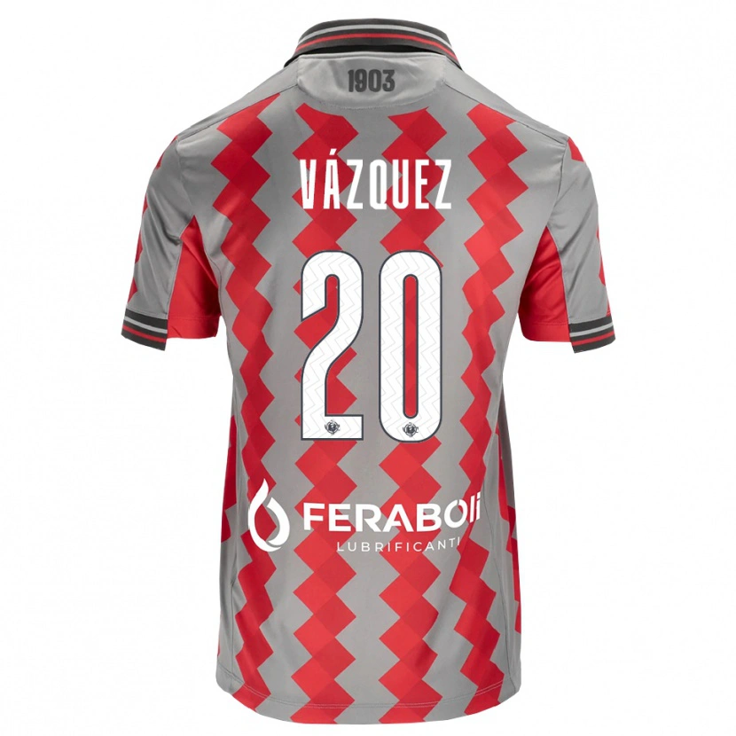 Danxen Dzieci Franco Vázquez #20 Szary Czerwony Biały Domowa Koszulka 2026/27 Koszulki Klubowe