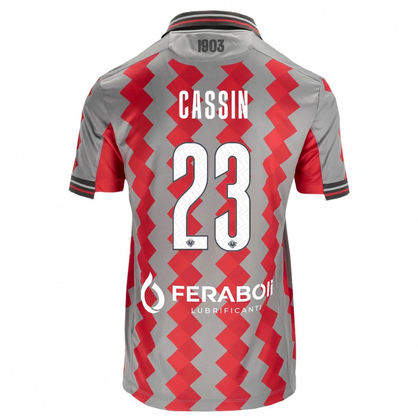 Danxen Dzieci Marco Cassin #23 Szary Czerwony Biały Domowa Koszulka 2026/27 Koszulki Klubowe