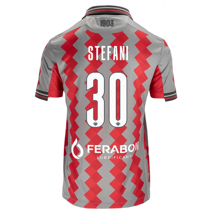 Danxen Dzieci Christian Stefani #30 Szary Czerwony Biały Domowa Koszulka 2026/27 Koszulki Klubowe