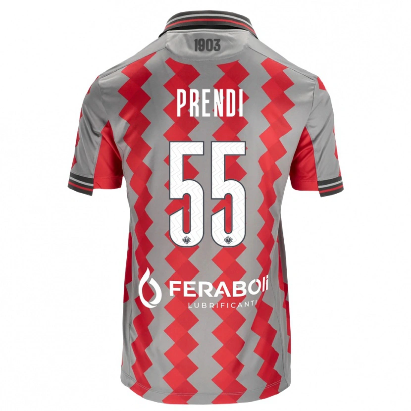 Danxen Dzieci Denis Prendi #55 Szary Czerwony Biały Domowa Koszulka 2026/27 Koszulki Klubowe