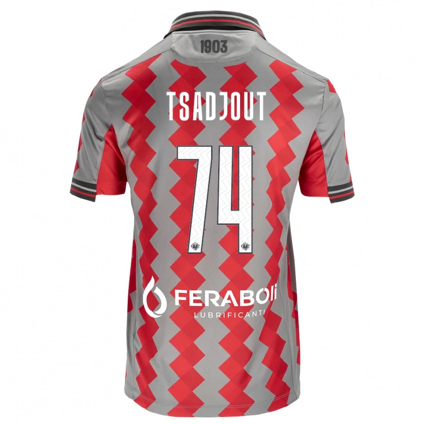 Danxen Dzieci Frank Tsadjout #74 Szary Czerwony Biały Domowa Koszulka 2026/27 Koszulki Klubowe