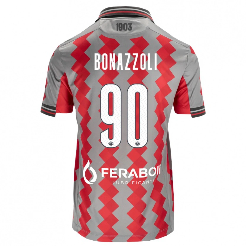 Danxen Dzieci Federico Bonazzoli #90 Szary Czerwony Biały Domowa Koszulka 2026/27 Koszulki Klubowe