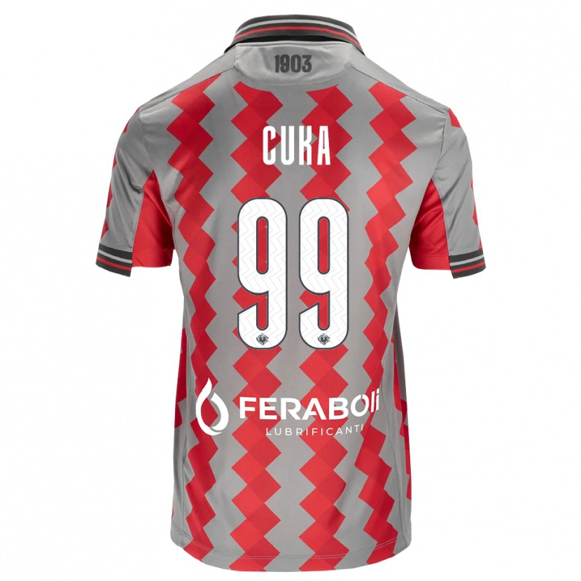 Danxen Dzieci Samuel Cuka #99 Szary Czerwony Biały Domowa Koszulka 2026/27 Koszulki Klubowe
