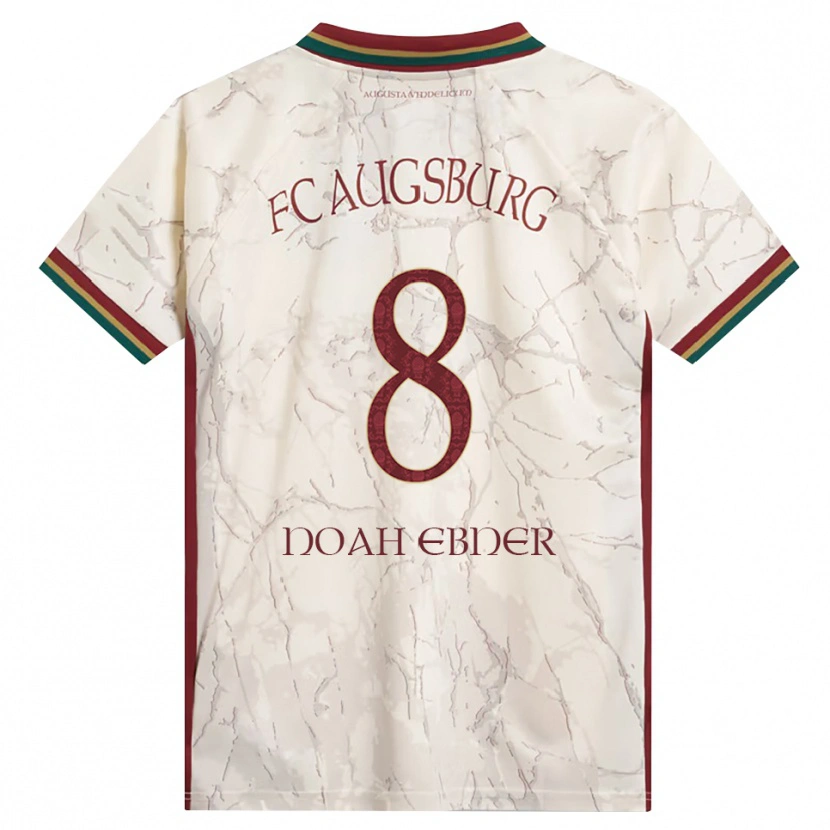 Danxen Dzieci Noah Ebner #8 Zielony Ryż Biały Bordowy Domowa Koszulka 2026/27 Koszulki Klubowe