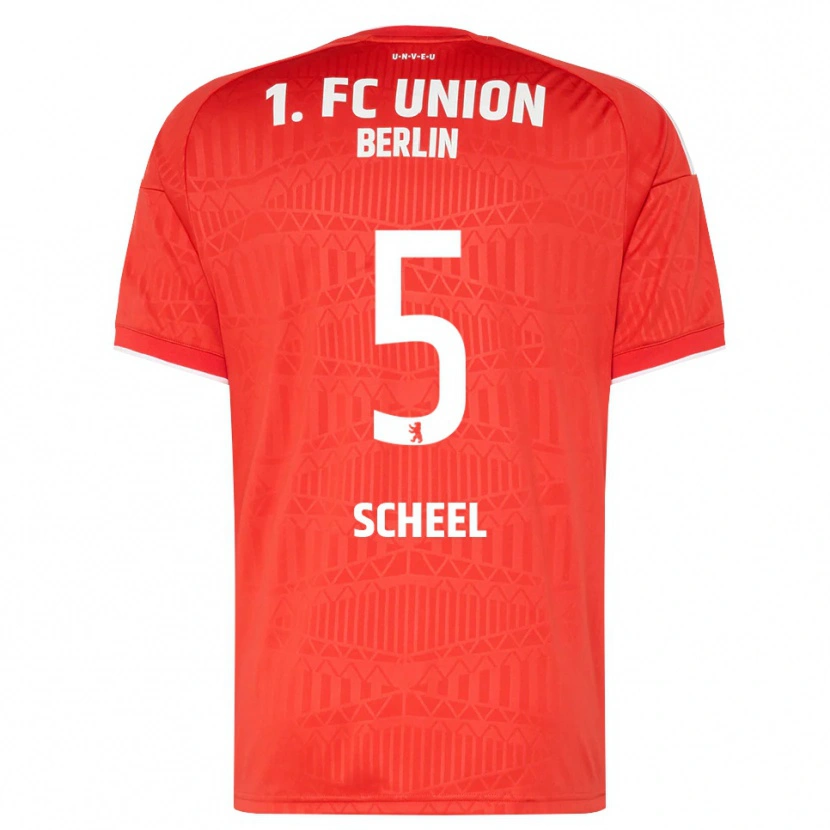 Danxen Dzieci Luca Scheel #5 Czerwony Biały Domowa Koszulka 2026/27 Koszulki Klubowe