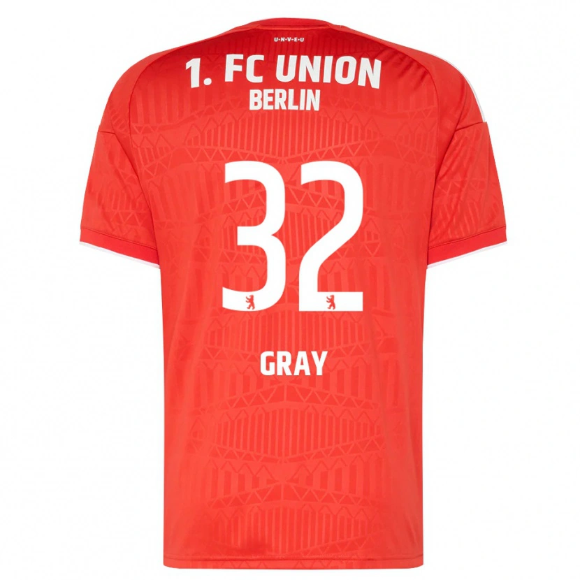 Danxen Dzieci Mekhi Gray #32 Czerwony Biały Domowa Koszulka 2026/27 Koszulki Klubowe