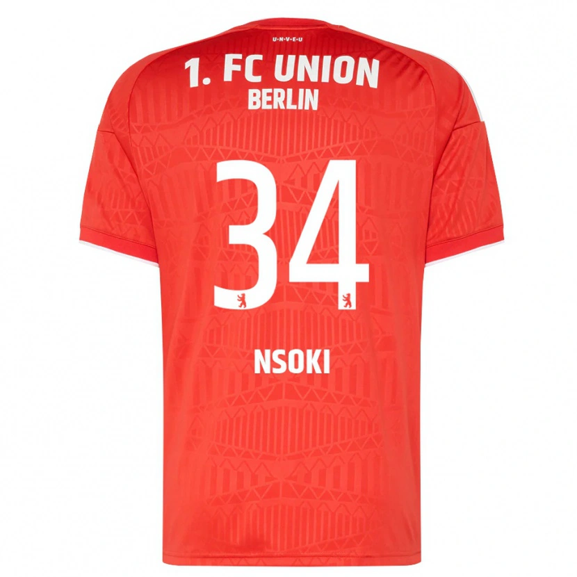 Danxen Dzieci Stanley Nsoki #34 Czerwony Biały Domowa Koszulka 2026/27 Koszulki Klubowe