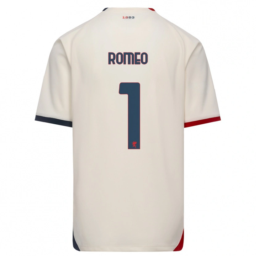 Danxen Dzieci Emanuele Romeo #1 Białawy Czerwony Wyjazdowa Koszulka 2026/27 Koszulki Klubowe